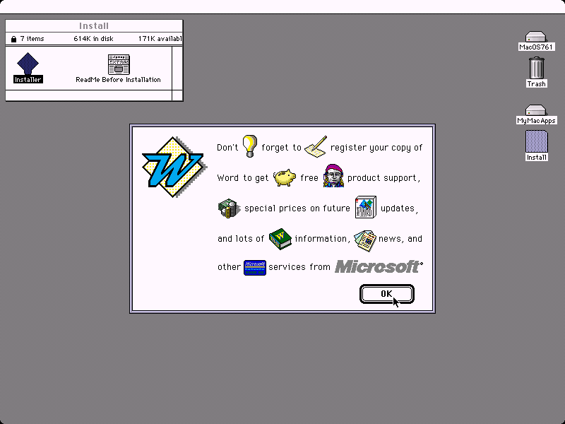 Microsoft Word 5.1a for Mac - Install